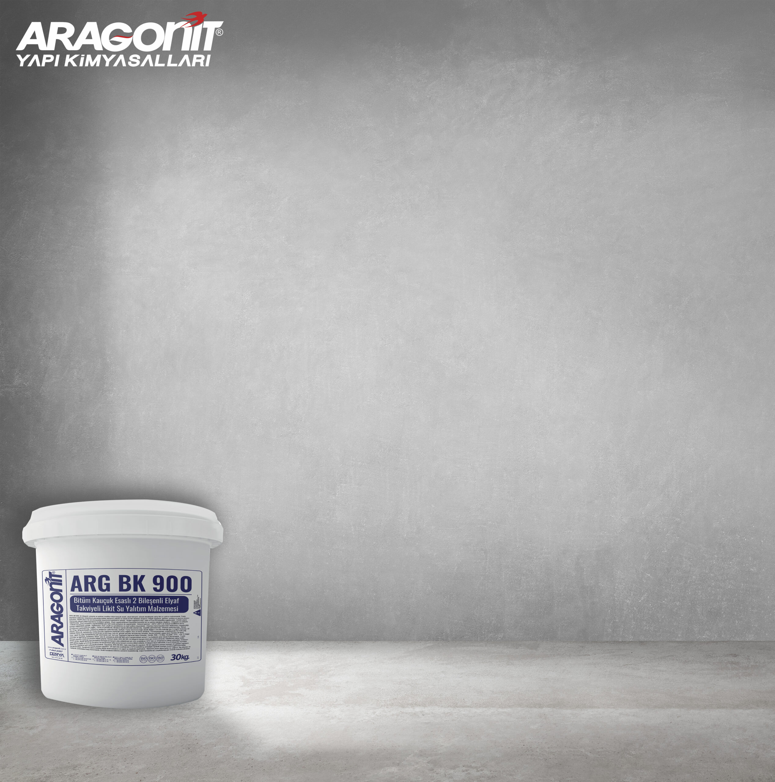 Aragonit ARG BK900 BİTÜM KAUÇUK ESASLI İKİ BİLEŞENLİ ELYAF TAKVİYELİ LİKİT SU YALITIM MALZEMESİ